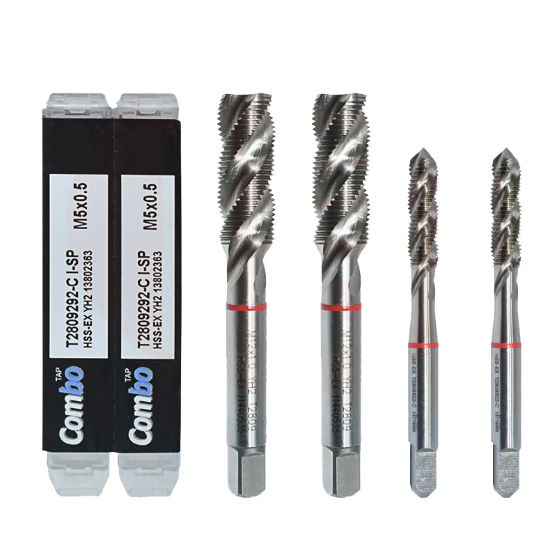 T2809 HSS-EX Spiral Tap M2 M2.5 M3 M4 M5 M8 M10 M12 M14 M16 M18 M20 CNC Machine Blind Hole Tapping Efficient Metalworking Tools