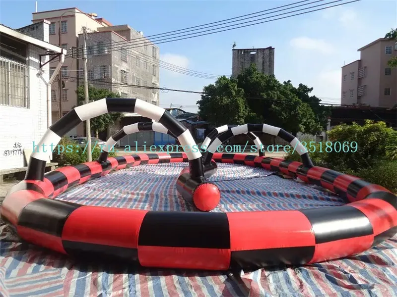 Best popular outdoor commercial karting inflatable race track for kids inflatable go karts race track with factory lower price