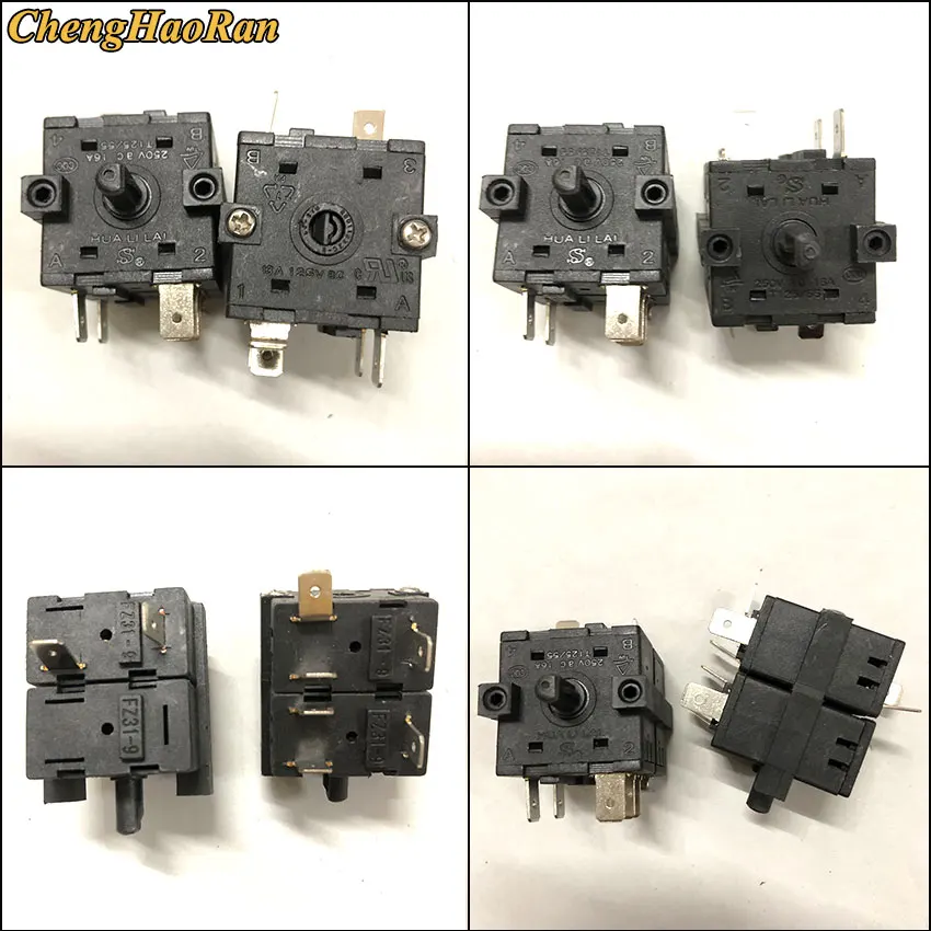 ChengHaoRan 1pcs XK2 FZ31-9 Selector Switch Cycle Gear Double-Layer 6pin 8pin 4/6/7 Position Gear Rotary Switch 16A 15A 250VAC