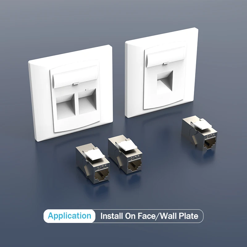 Imagem -04 - Inline Acoplador Blindado Fêmea Keystone Adaptador Reto Através do Conector Adequado para em Branco Patch Panel 10g Cat7 C6a Rj45