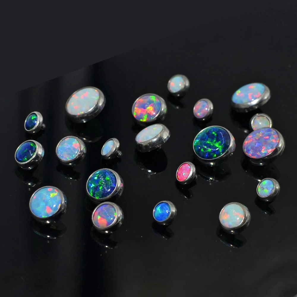 1 PC G23 Titanium Opal Dermal Anchor Top Micro Dermal Anchor Piercings Skin Diver Surface Piercing Sex Body Jewelry