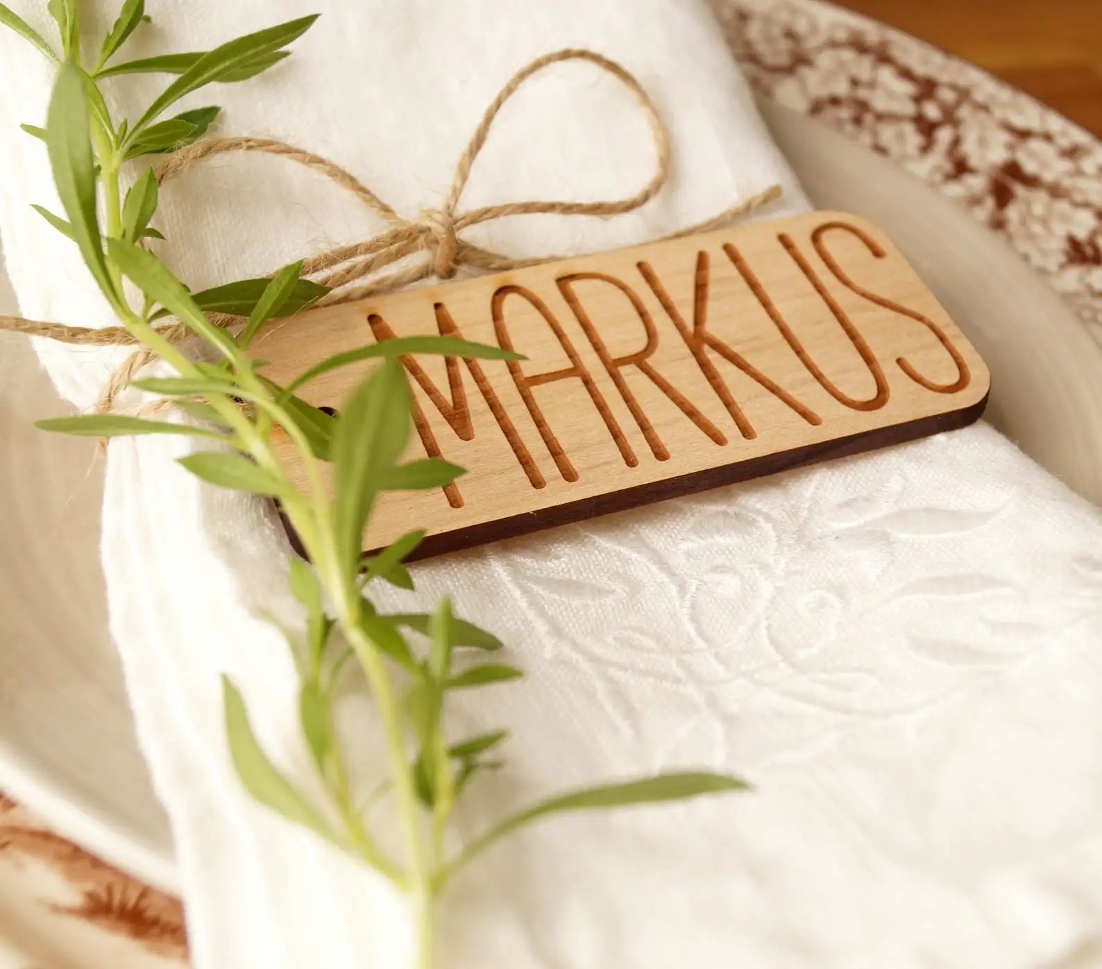24pcs Personalized Engraved Guest Place Card / Baby Name Rectangle Tags For Wedding / Birthday Party / Baptism Gift Bags Favor