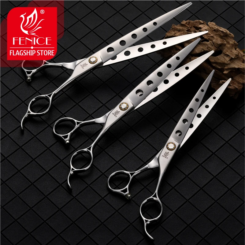 Fenice 7/7.5/8 Inch Jp440c Pet Dogs Gromming Scissors Straight Shears Sharp Edge Animals Cat Hair Cutting Barber Tools