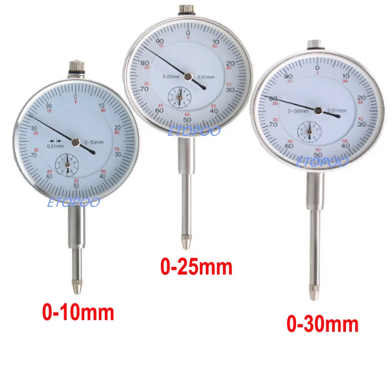 High Quality Dial Indicator 0-30mm 2mm 10mm 0.01mm With Lug Dial Gauge Micrometer Caliper Table Of Measuring Tools