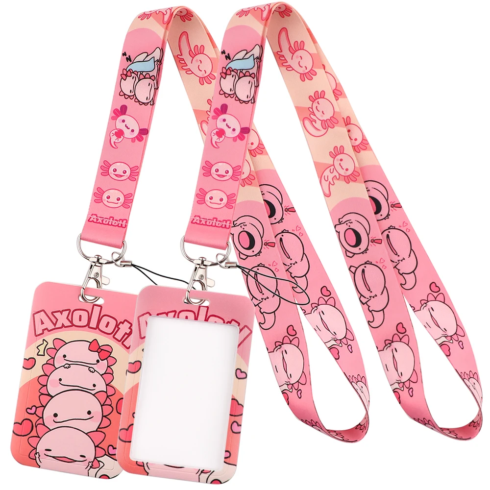 LB2133 Axolotl Cartoon Neck Strap Lanyards for Key ID Card Gym Cell Phone Strap USB Badge Holder Rope Pendant Key Chain Gift