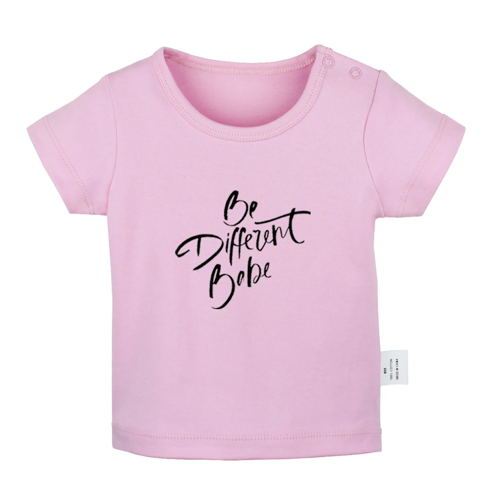 Be Different Babe Be The Light Design Newborn Baby T-shirts Toddler Graphic Solid Color Short Sleeve Tee Tops