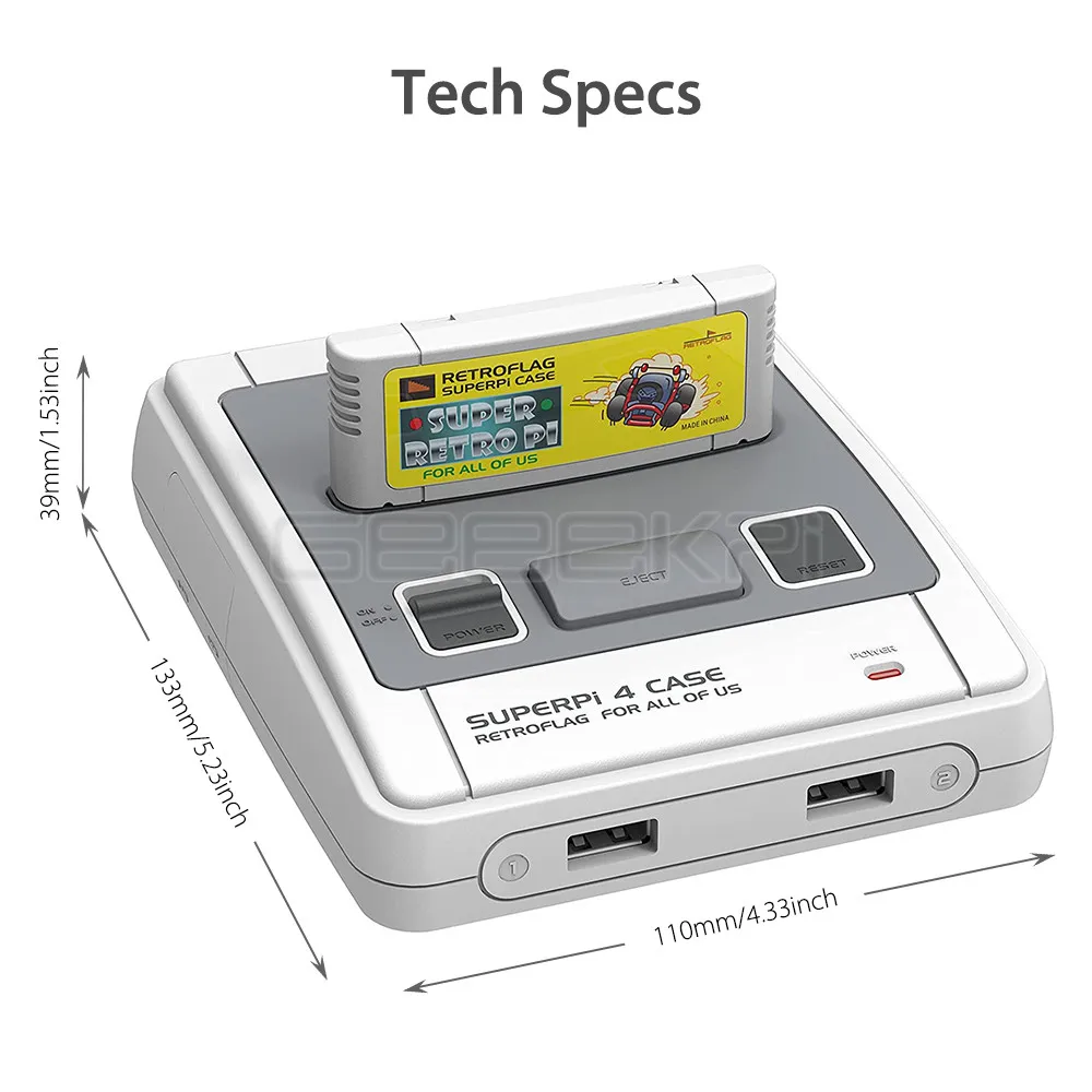 GeeekPi Raspberry Pi 4B SUPERPI CASE SFC style Case with Cooling Fan For Raspberry Pi 4 Module B