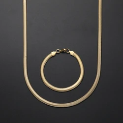 Fashion Jewelry Set 6MM 316L Stainless Steel Golden Black Snake Chain Necklace Bracelet Set For Men and Women Drop shipping