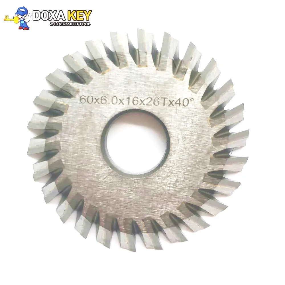 

Carbide key cutter 0116I.C.C ( 60x6.0x16 ) 26T for WENXING 216,218B,218D,218E,218F,288C,268 Key Cutting Machines Milling Cutter