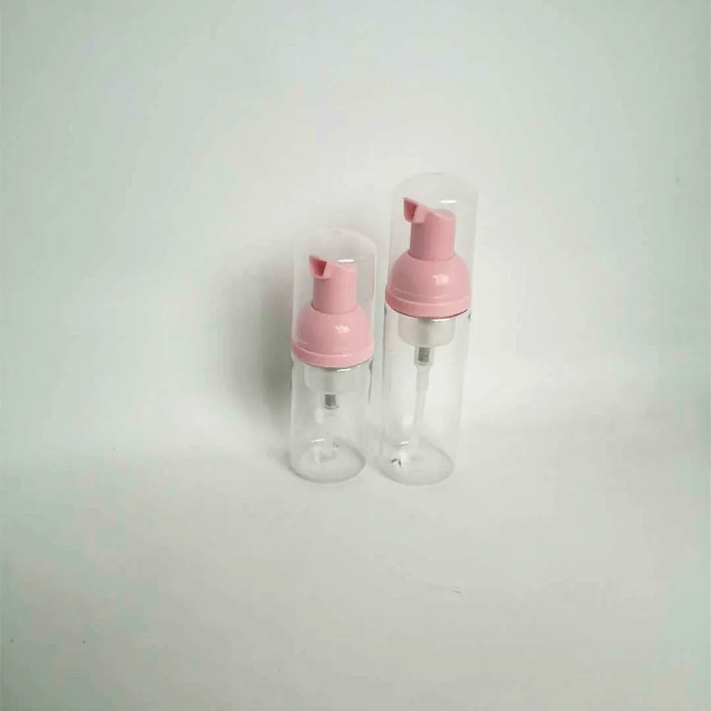 30pcs 30ml 50ml 60ml Clear Plastic Foam Pump with Pink Pump Empty Cosmetic Bottle Lashes Cleanser Soap Dispenser Shampoo bottle