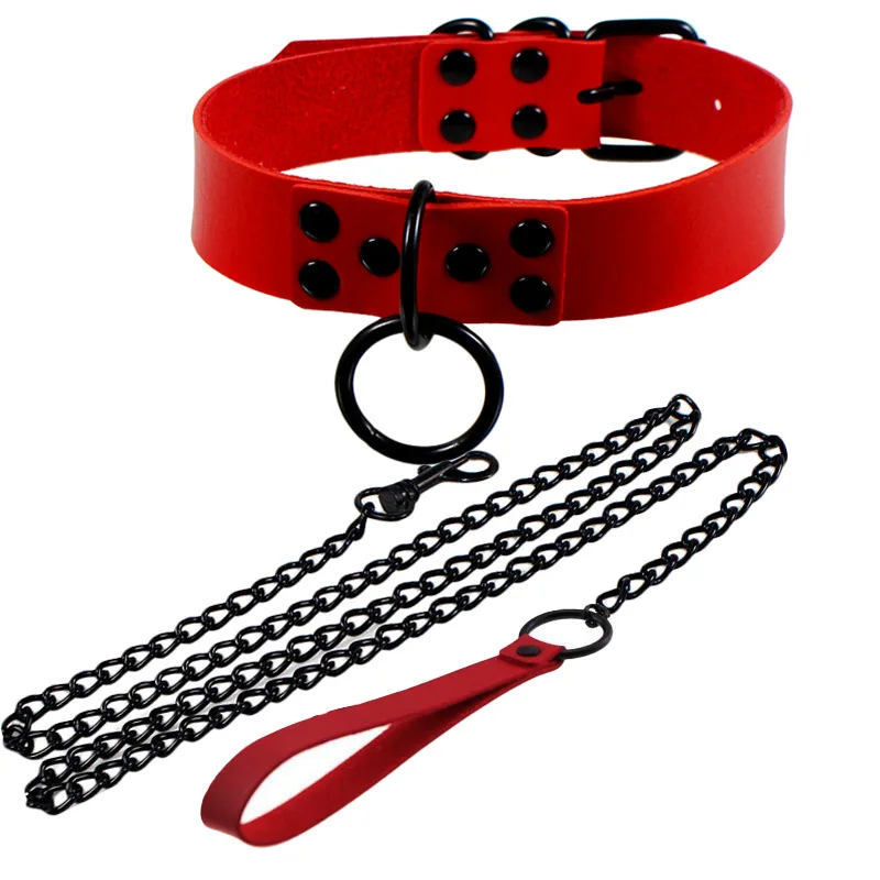 Adjustable Bandage Collar and Leash Sex Toys Slave Necklace Pu Leather BDSM Choker for Women Sexo Restraints Collar Sexual Gay