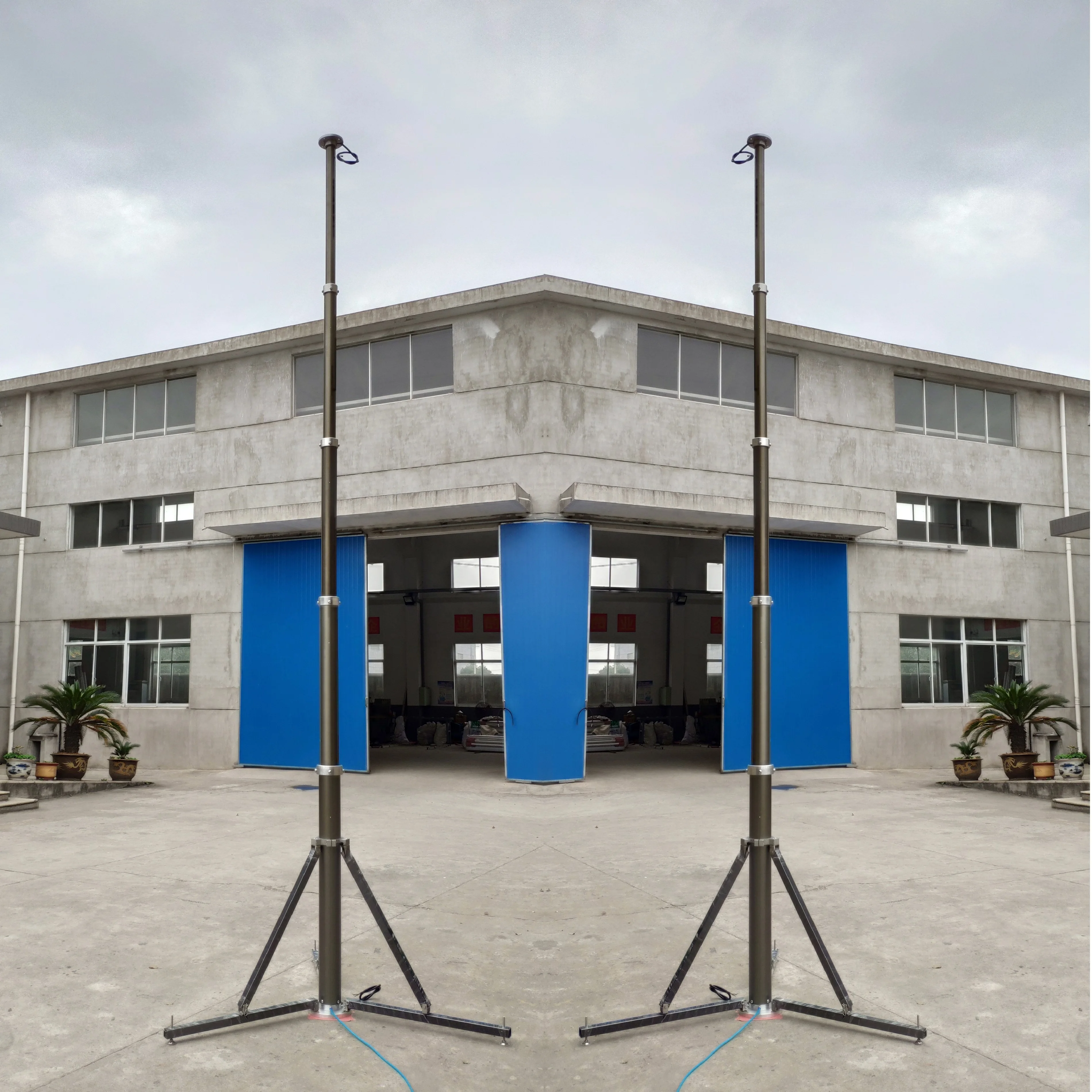 

5m 40kg Heavy Duty Tripod Mast for Camera Antenna with Air Compressor Pneumatic System