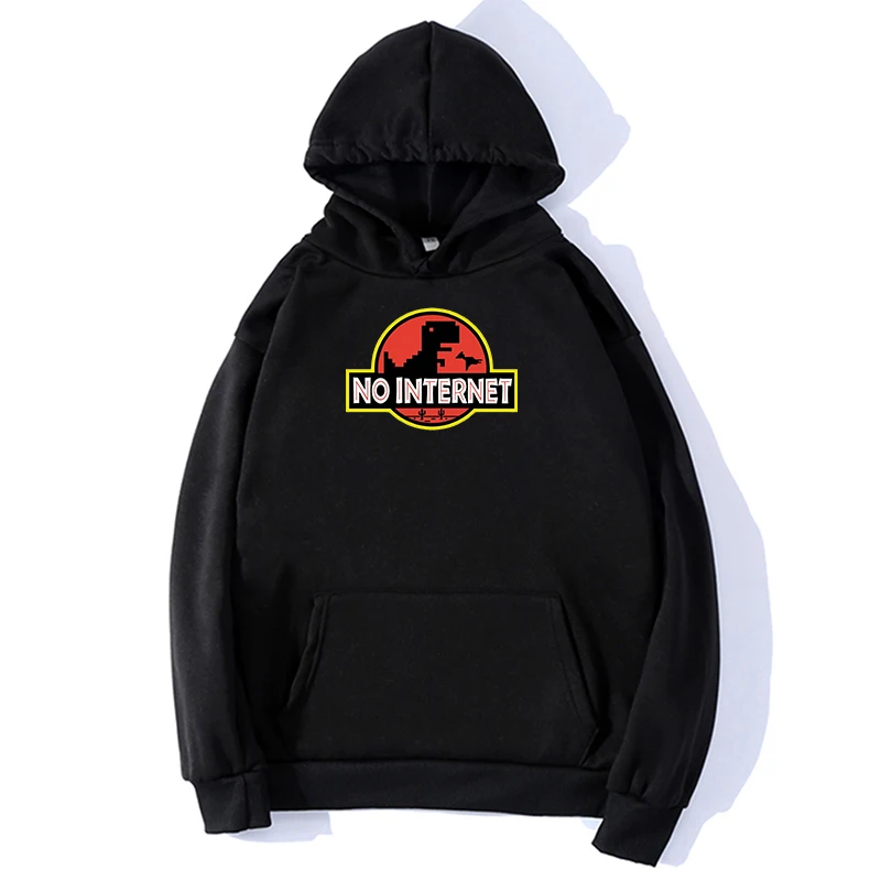 

NO INTERNET Dinosaur Funny Harajuku Aesthetic Hoodies Unisex Cartoon Vintage Sweatshirts Fashion Hip Hop Ullzang Hoody Female