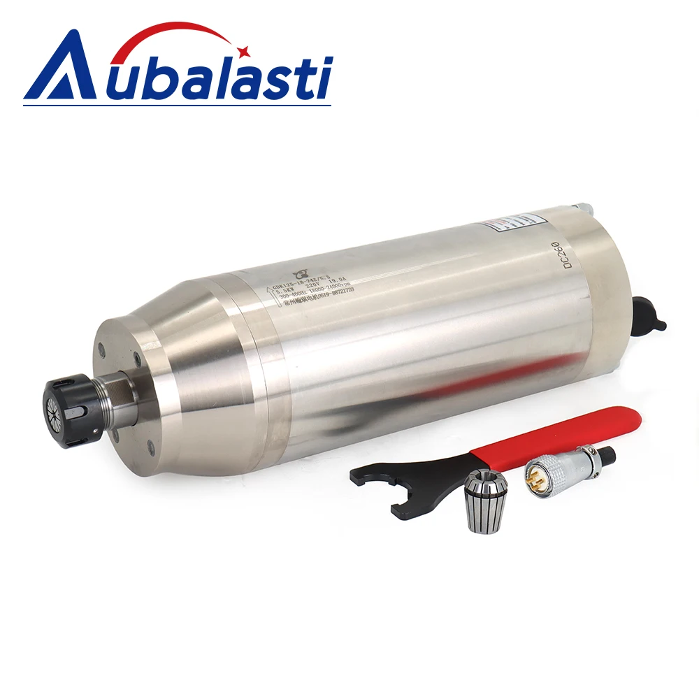 Aubalasti CNC Water Cooling Spindle Motor 5.5kw Constant Torque Spindle Motor 220V 380V ER25 for CNC Stone Cutting