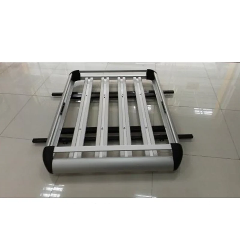 127X90 CM Universal Double Deck Aluminium Alloy Roof Rack Carrier Basket For SUV Car Top Cargo Silver Black