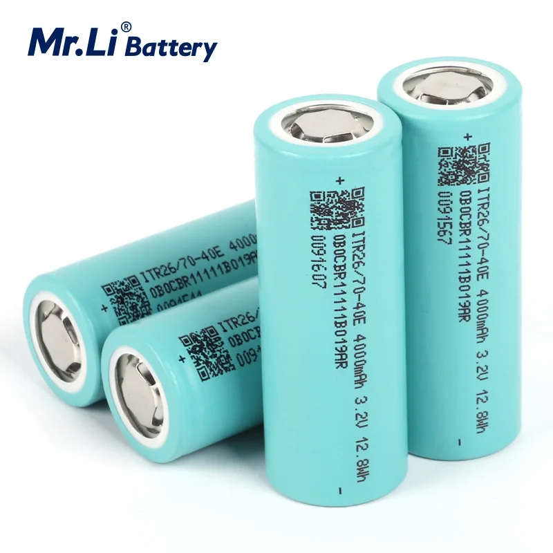 Mr.Li 3.2V 26700 4000mAh LiFePO4 Rechargeable Battery 3C Continuous Discharge Max 5C For E-bike High Power HID Solar Light 26650