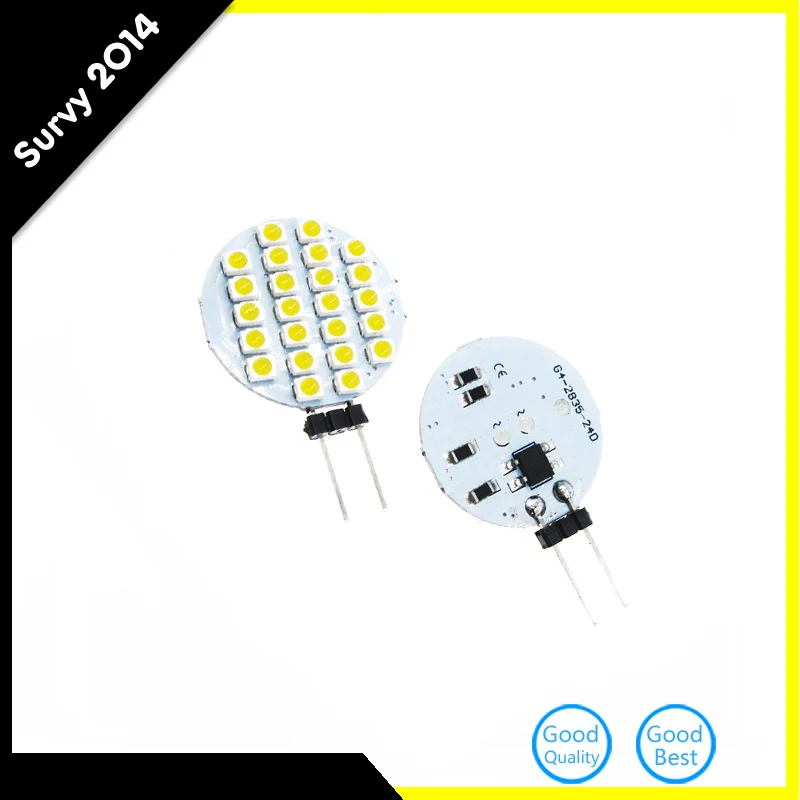 10PCS G4 24 LED Light Bulb 2835  SMD RV Spot Light Marine Boat Cabinet Lamp Spotlight Bulb DC12V 1.5W Warm White diy electronics