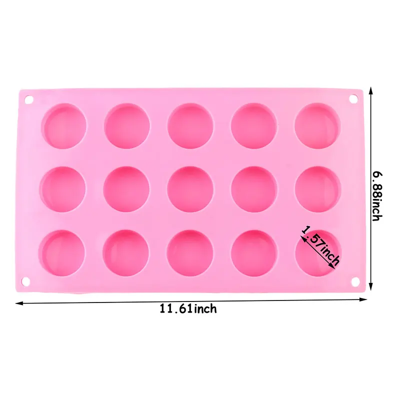 15 Cavity Round Shape Silicone Molds Chocolate Truffles Cookie Baking Mold Ice Cube Tray Caramel Candy Jelly Pudding Moulds