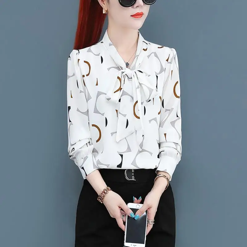 Chiffon Shirt  New Annals Dress In 2022 Foreign Style Fashion Undies Women\'s Long Sleeve Top Spring And Autumn Blouse Gir