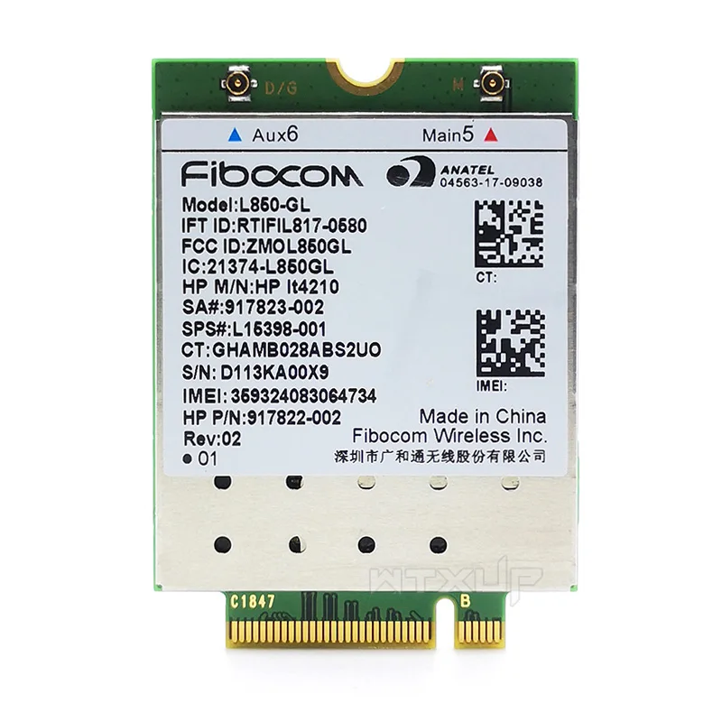 L850-GL LT4210 FDD-LTE TDD-LTE 4G Cartão 4G Módulo SPS # 917823 -001 Para notebook HP 430 440 450 G5