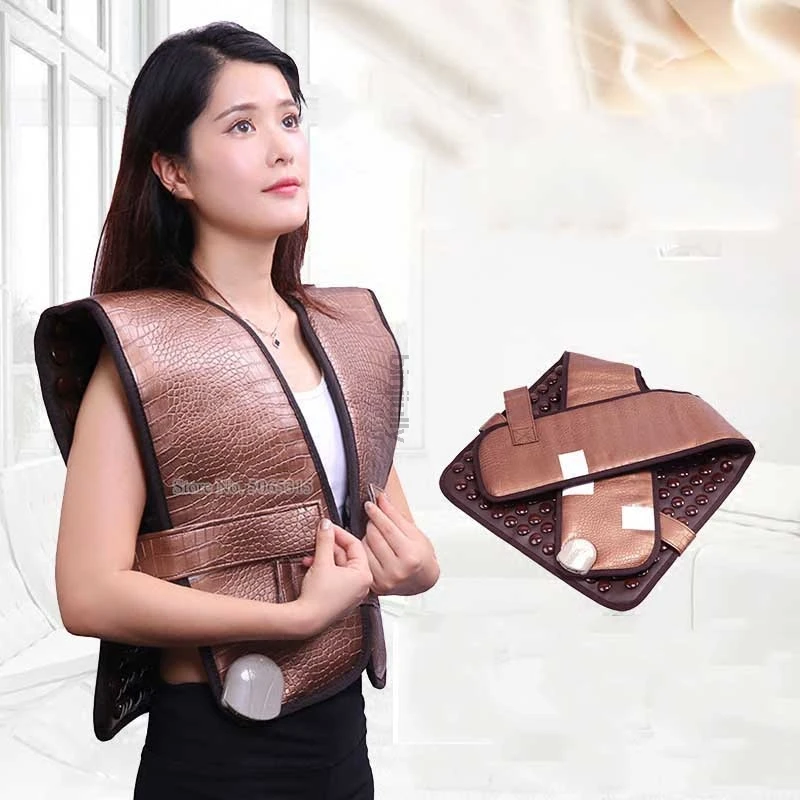 

Back Pain Relief Waistcoat Cervical Infrared Therapy Spine Care Stone Thermal Mat Body massager physical therapy home health car