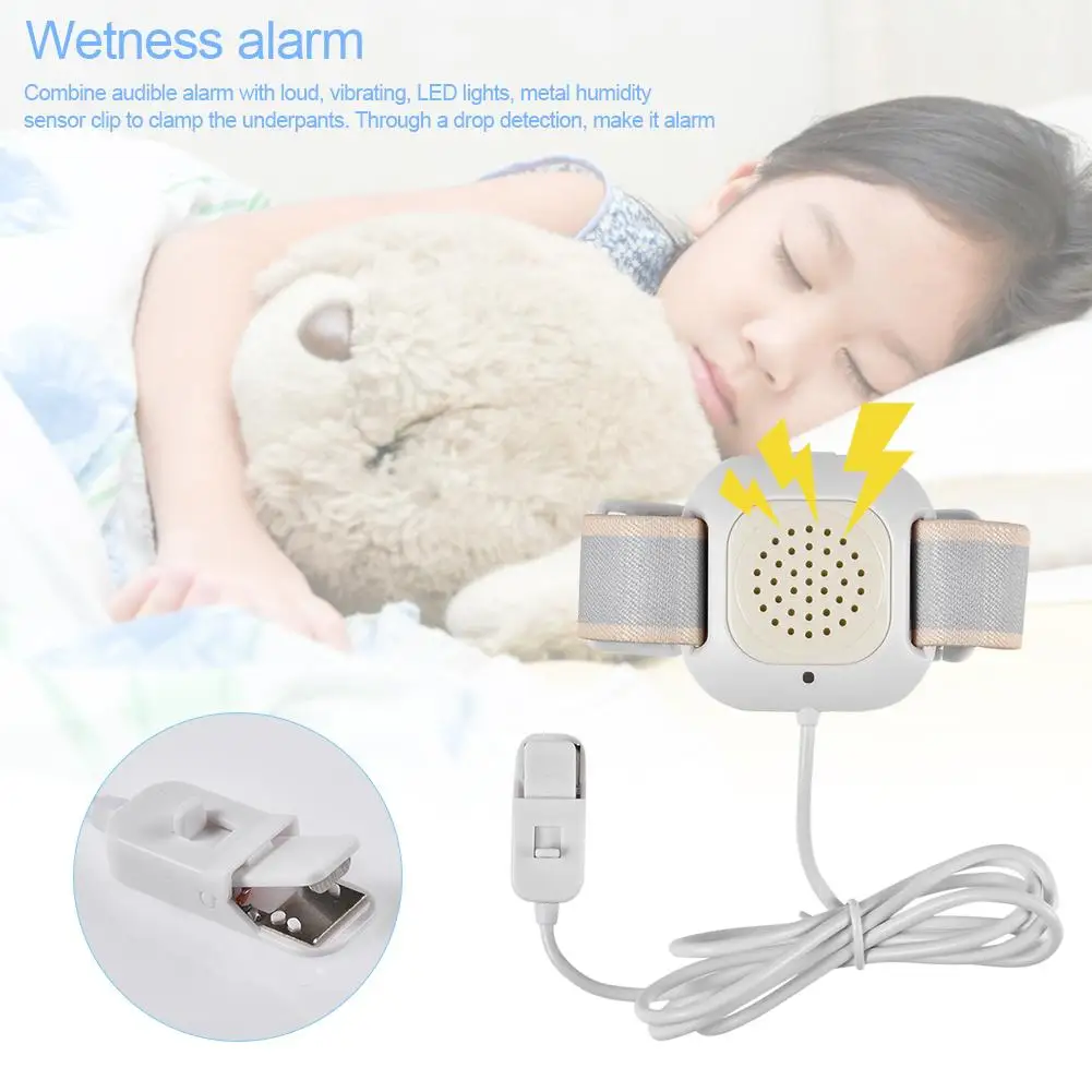 Alarme de umidade profissional braço usar bedwetting alarme adulto bebê sensor enurese alarme cama wetting alarme