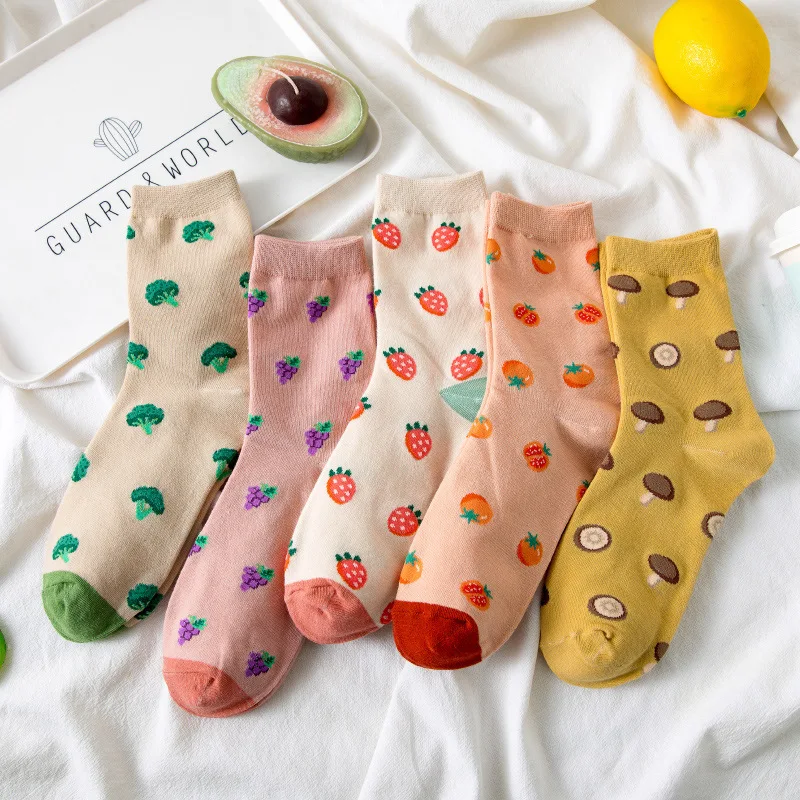 

Spring Female Personality Retro New Socks Female Japanese Thin Section Pastoral Style Vegetable College Wind Tube Socks Fashion