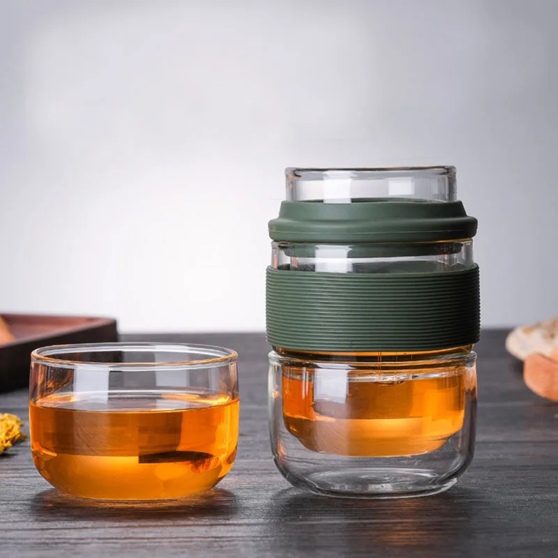 Delicate Reizen Theewaar Sets Met Carring Gevallen Hittebestendig Glas Theepot Met Kleine Glazen Filter Bloem Thee Draagbare Teawares