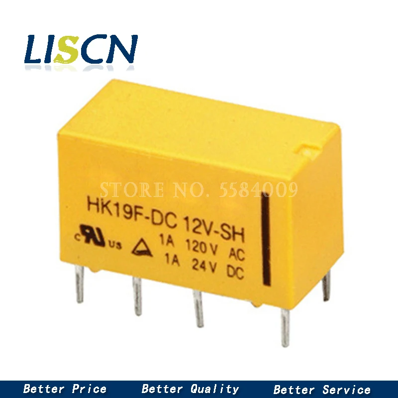 5PCS Relay HK19F-DC5V-SHG HK19F-DC12V-SHG HK19F-DC24V-SHG HK19F 5V 12V 24V 2A 8PIN