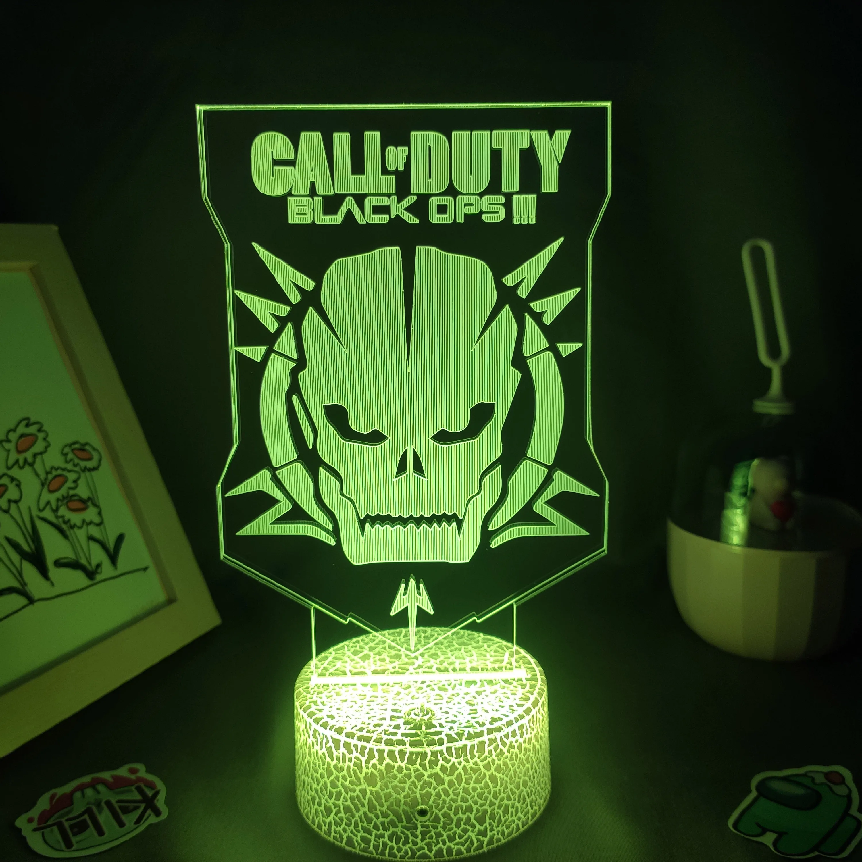 COD Game LOGO 3D Lamps Call Of Duty Led RGB Night Lights Birthday Cool Gifts For Friends Bed Room Table Colorful Mark Decoration