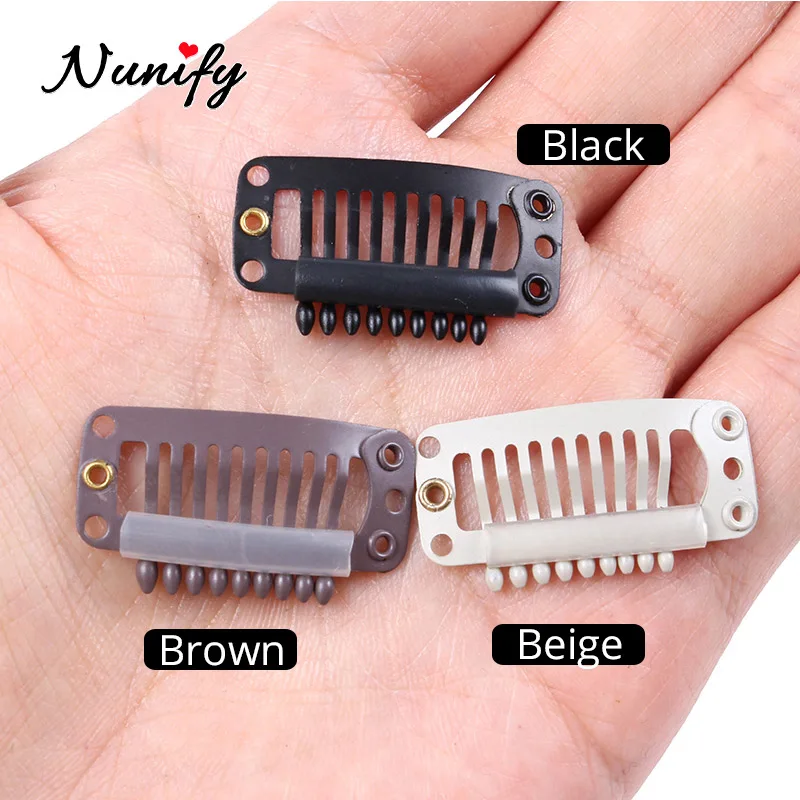 Nunify Clips For Hair Cloth Wig Combs Flat Hair Clips 6 Teeth Hair Wig Clips For Full Lace Wig Cap Wig Accessories Hair Tools