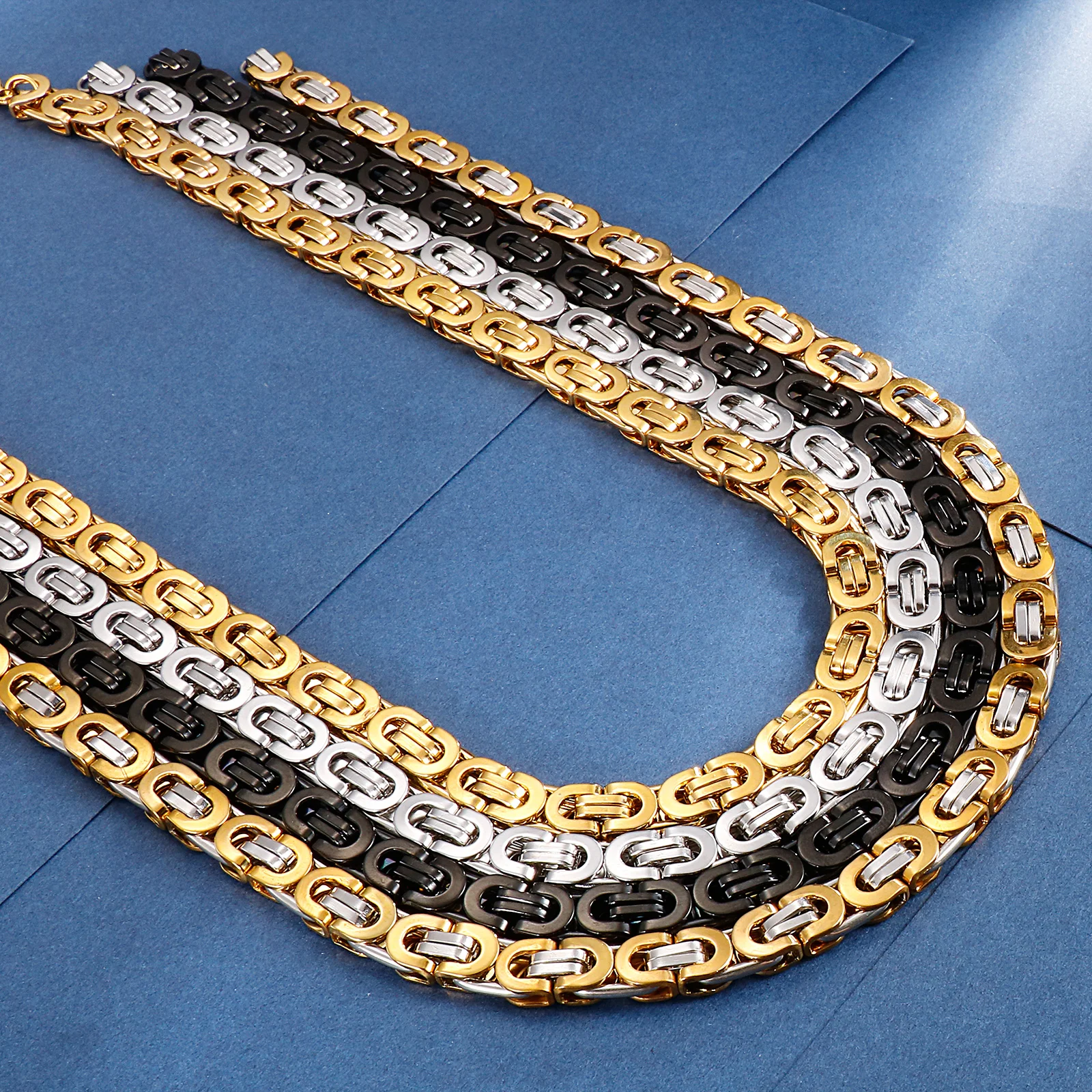 

6/8/10mm Wide Hip Hop Punk Chain Necklace for Men Women Stainless Steel Chunky Choker Heavy Link Jewelry Polished Charm Gift