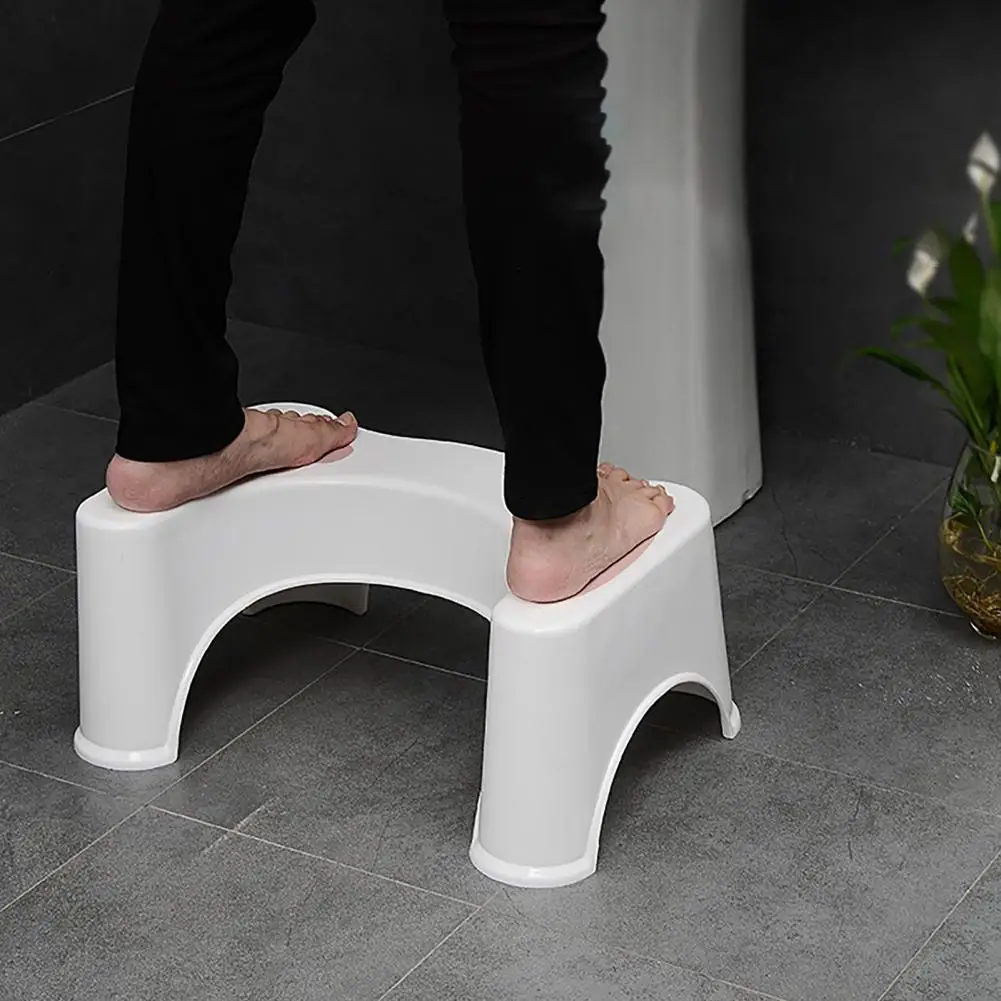 Practical Toilet Step Stool Anti-slid Plastic Protective Good Bearing Capacity Toilet Squat Stool Detachable 35 Degrees Stool