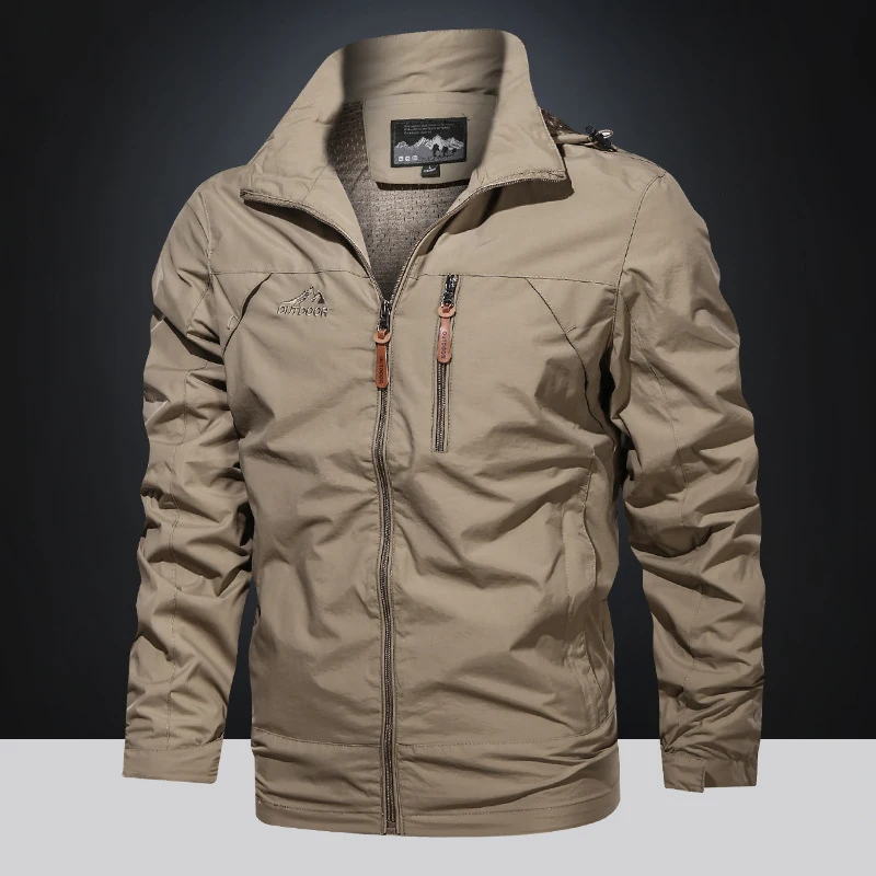 

Men Jackets Hooded Coats Male Outdoor Outwears Windbreaker Windproof Spring Autumn Jacket Fashion Clothing Coat -40