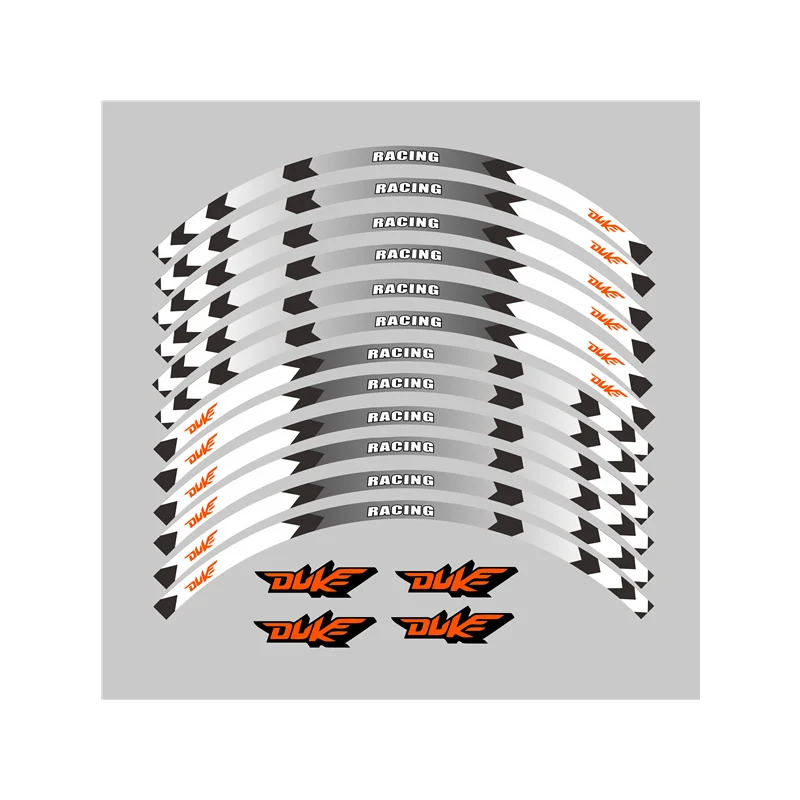 

Motorcycle Sticker For KTM Duke DUKE 17 Inch 16 Pieces Reflective Color Wheel Steel Sticker Strip Line Sticker