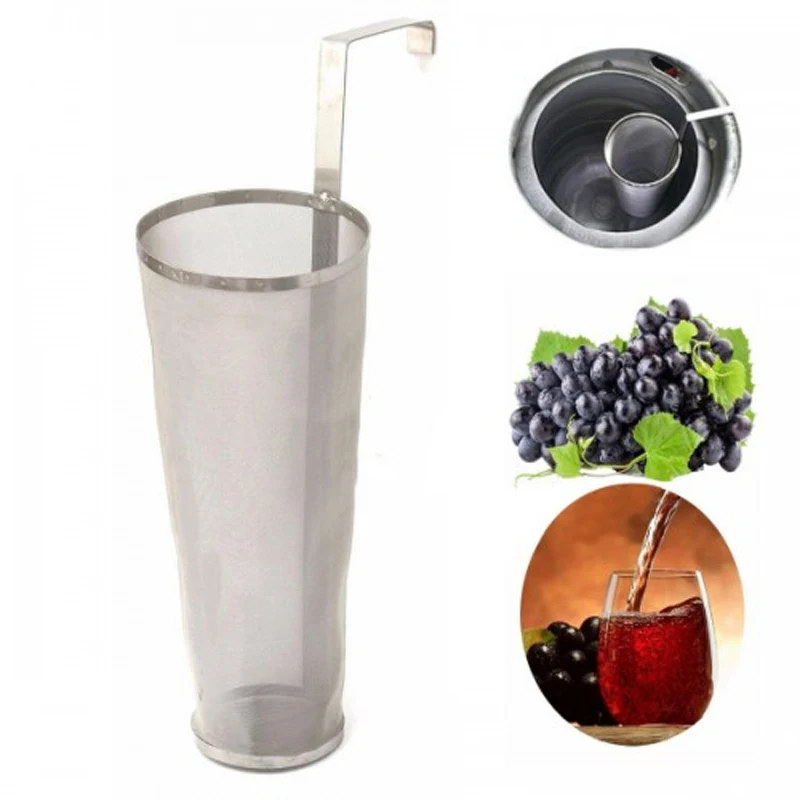 2PCS OD.30 x 30cm 300 Micron Mesh Stainless Steel Strainer Basket Home Beer Wine Brewing Homebrew Barware Bar Tools