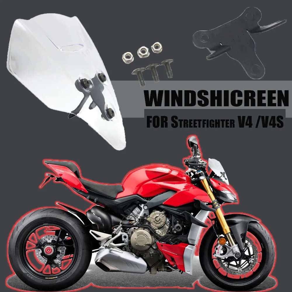 

New Motorcycle Accessories Windscreen Windshield Viser Baffle VIsor Wind Deflectors For DUCATI Streetfighter V4 V4S 2020 2021