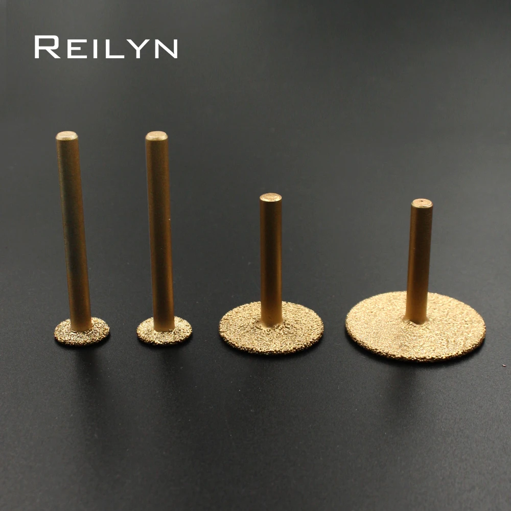 Reilyn T Type Diamond Grinding Burr Polishing Head for Die Grinder Dremel Rotary Tools Carving Engraving Jade Stone Glass
