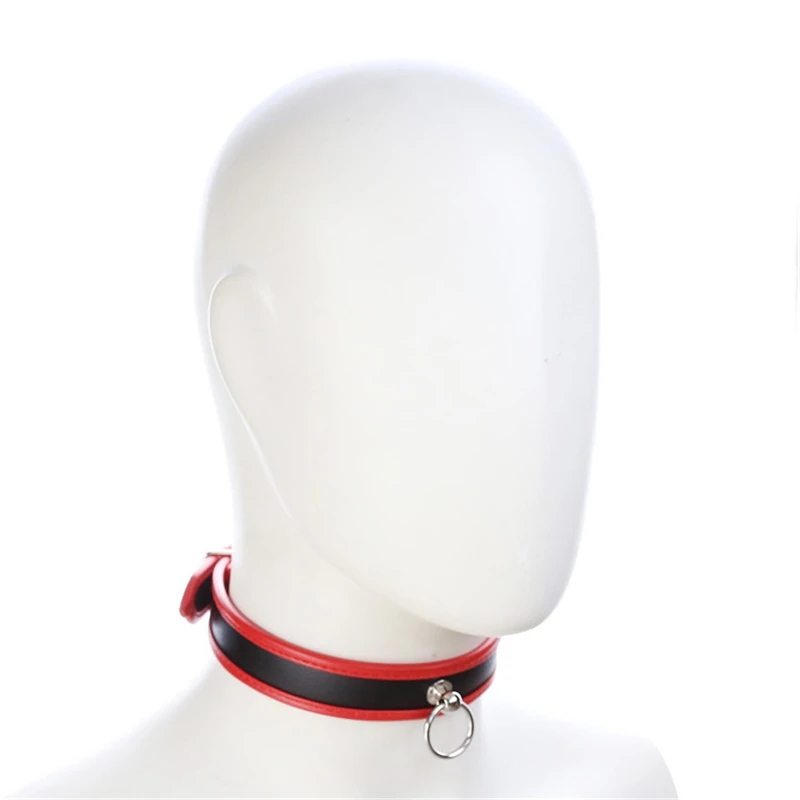 Puppy Gay Leather Collar Erotic Men\'s Sex Accessories Puppy Play Necklace Choker with O-Ring Fetish Sex Toys for BDSM Dog Slave