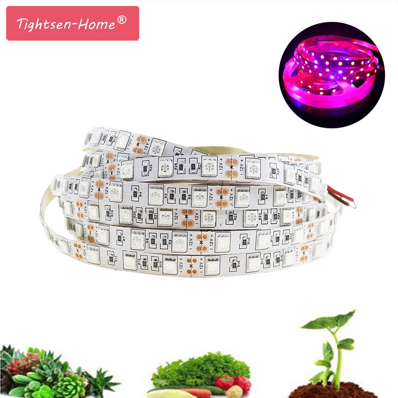 

12V LED Grow Light Full Spectrum Grow Light Strip 5M 5050 Chip Red blue LED Phyto Lamp for Plants Flowers Greenhouse Hydroponic