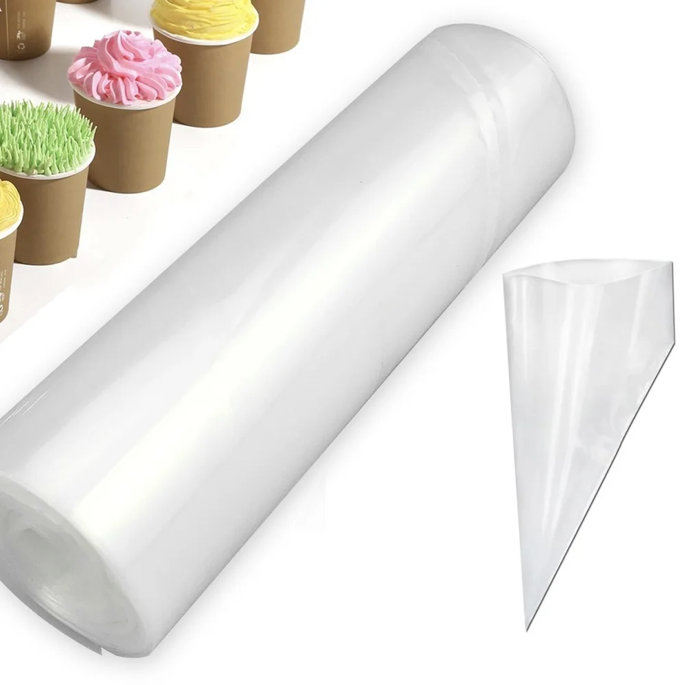 50pcs/roll Disposable Pastry Bag Icing Piping Cake Pastry Cupcake Decorating Bags Fondant Pastry Tip Baking Tool Cream Bags