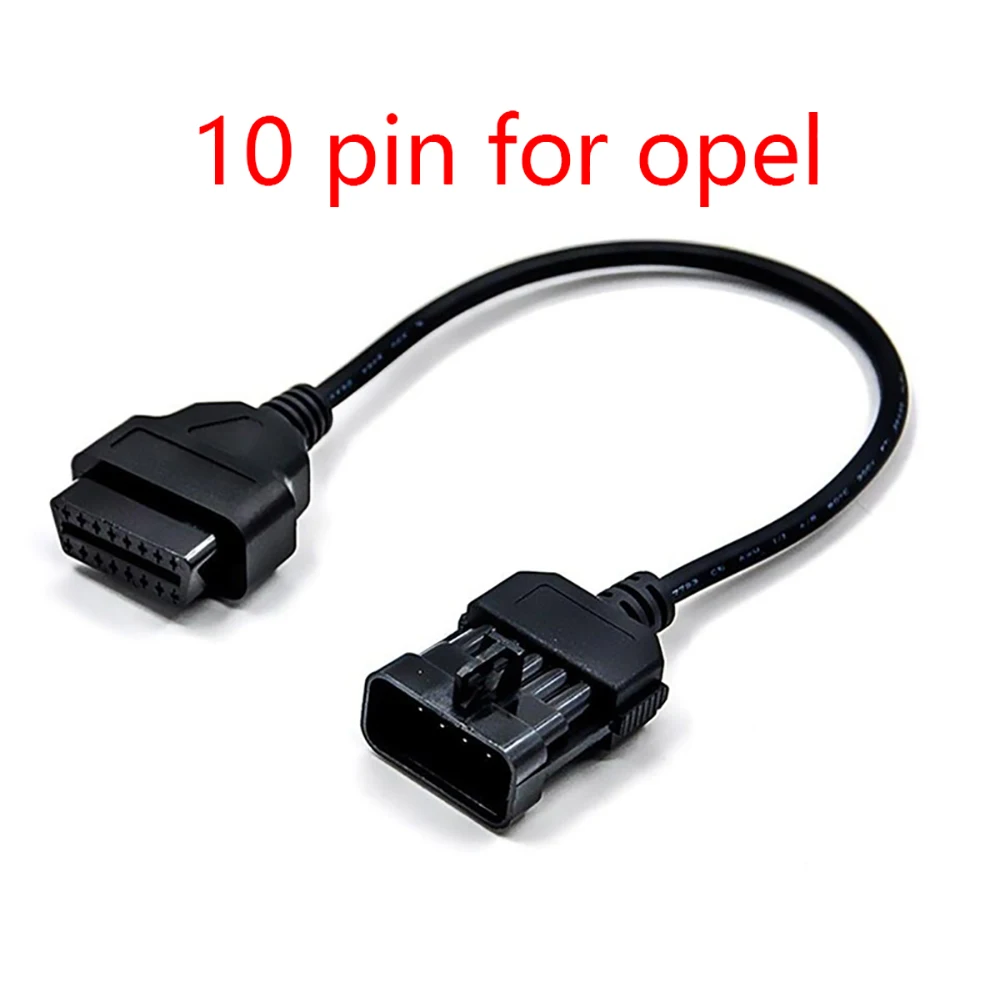 Car adapter cable for Opel 10pin-obd2 16pin, OBD2 extension cable, 16pin OBD2 adapter