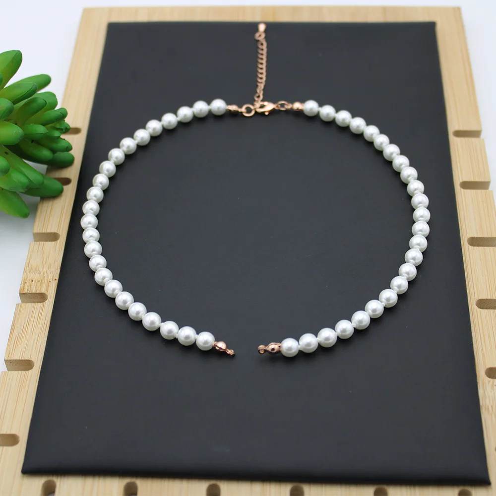 2021 New Pearl semi-finished products can be used as DIY accessories necklace in four colors for men and women