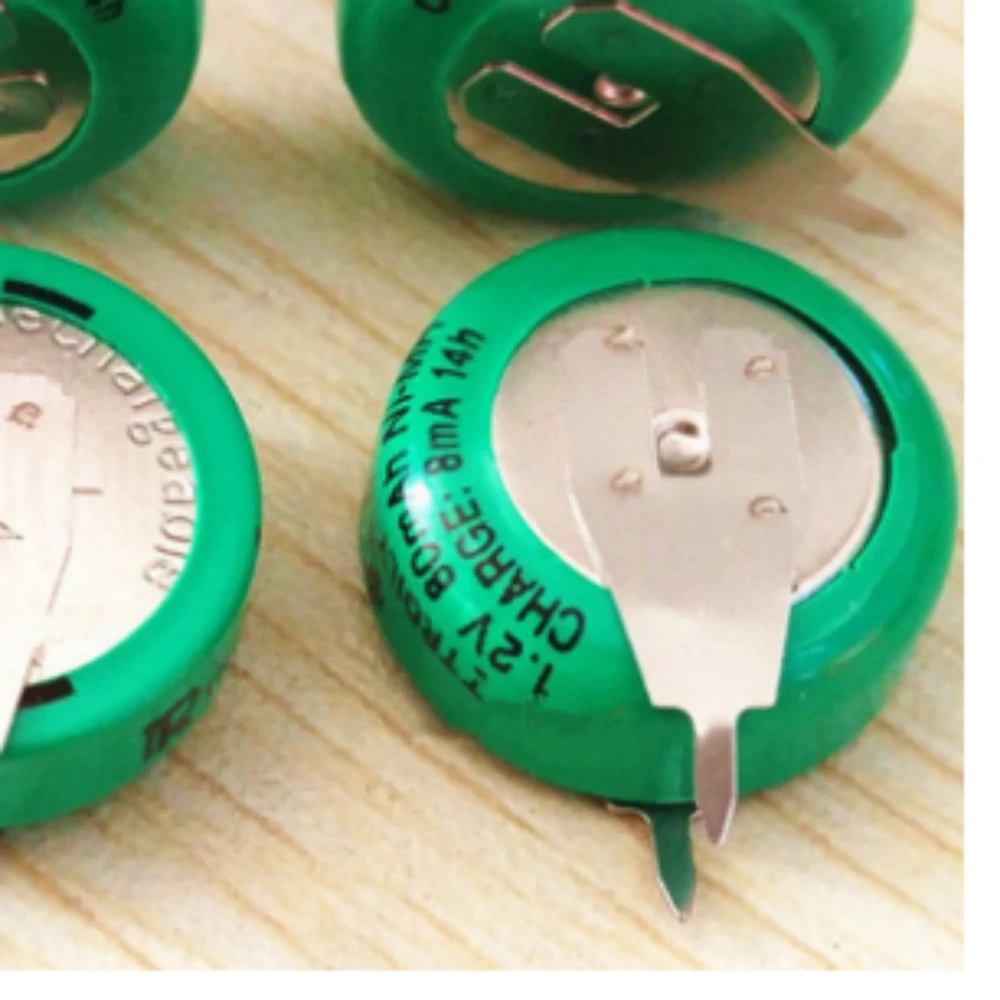 20pcs new 1.2V 80mAh button nickel-metal hydride rechargeable battery button 80mAh 1.2V with soldering foot timer