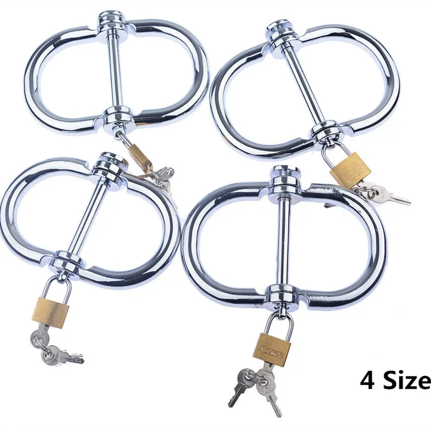 Bdsm Bondage Stainless Steel Handcuffs Restraint Tools with Lock for Men Women Adults Games Fetish Chastity Wrist Cuff Sex Toys