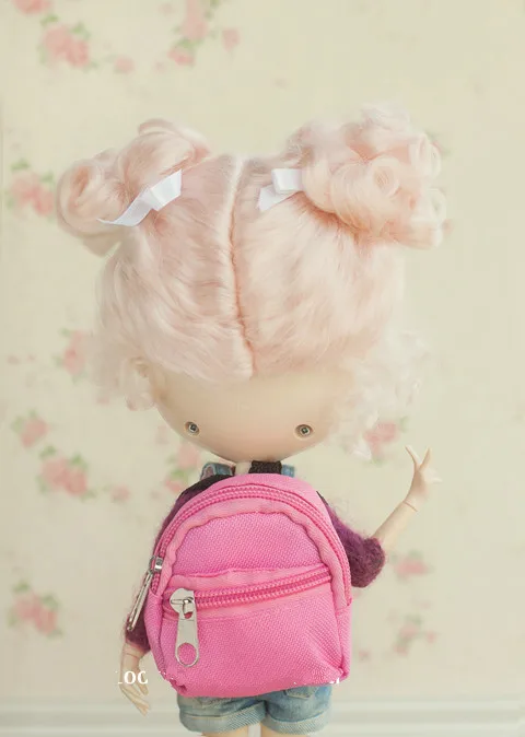 Mochila para 30 cm Blyth Kurhn Licca boneca BJD 1/6 Mini bolso escolar hecho a mano princesa viaje accesorios para casa de muñecas
