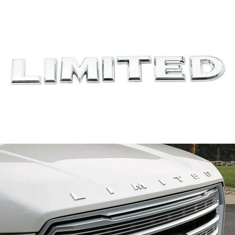 

Chrome LIMITED Car Front Hood Side Badge Emblem Sticker Decals Letters for F150 F250 F350 Accessories