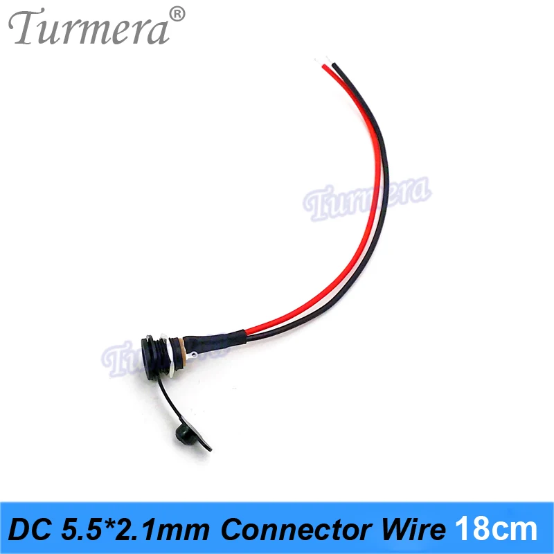 Водонепроницаемый разъем для аккумулятора постоянного тока Turmera, разъем постоянного тока 5,5*2,1 мм DC022B, длина 18 см, разъем Сделай Сам Зарядка для шуруповерта, дрели