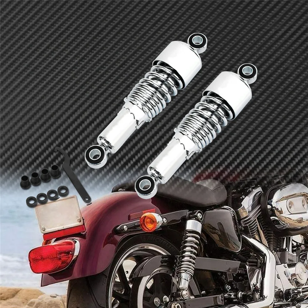 Moto Nero/Cromo Ammortizzatore Posteriore 267mm Universale Per Harley Touring Electra Glide CVO Sportster 883 1200 Per Honda