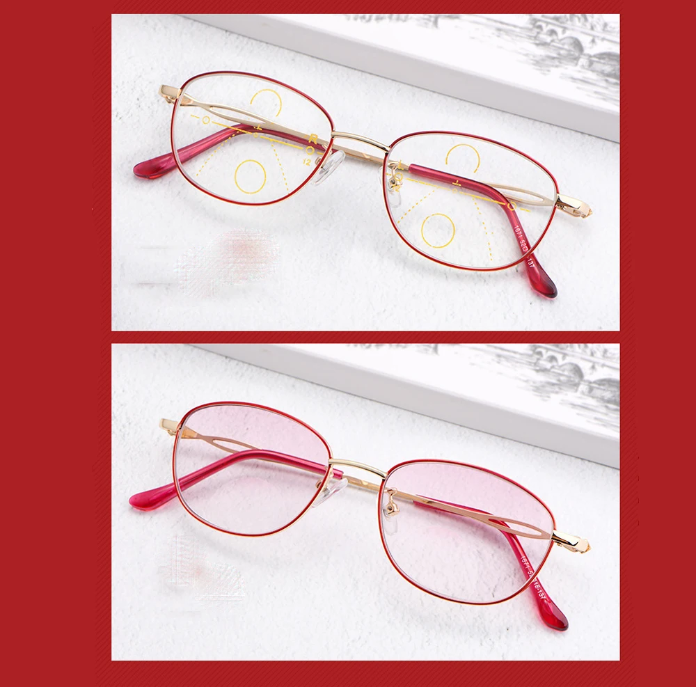 Progressive Multifocus and Bifocal Reading Glasses Women Men Oval Full-rim Commercial +0.75 +1 +1.25 +1.5 +1.75 +2 +2.25 to +4